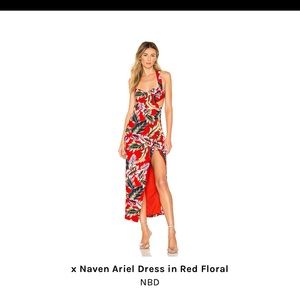 Red tropical dress. NBD.